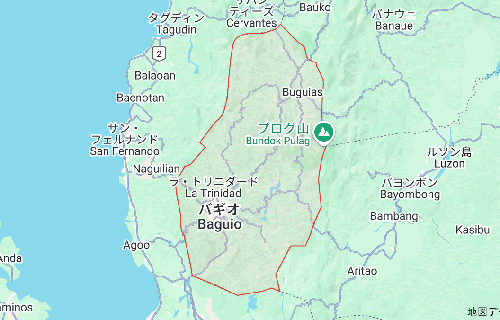 ベンゲット州の地図 リゾート地のバギオ市は特別市